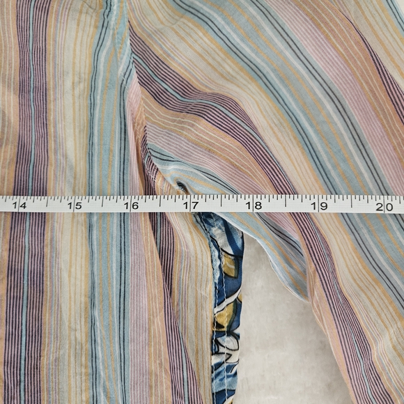 NEW Aratta Multicolor Shirt Size S Stripes Bohemian Leightweight Whimsigoth - Picture 10 of 14